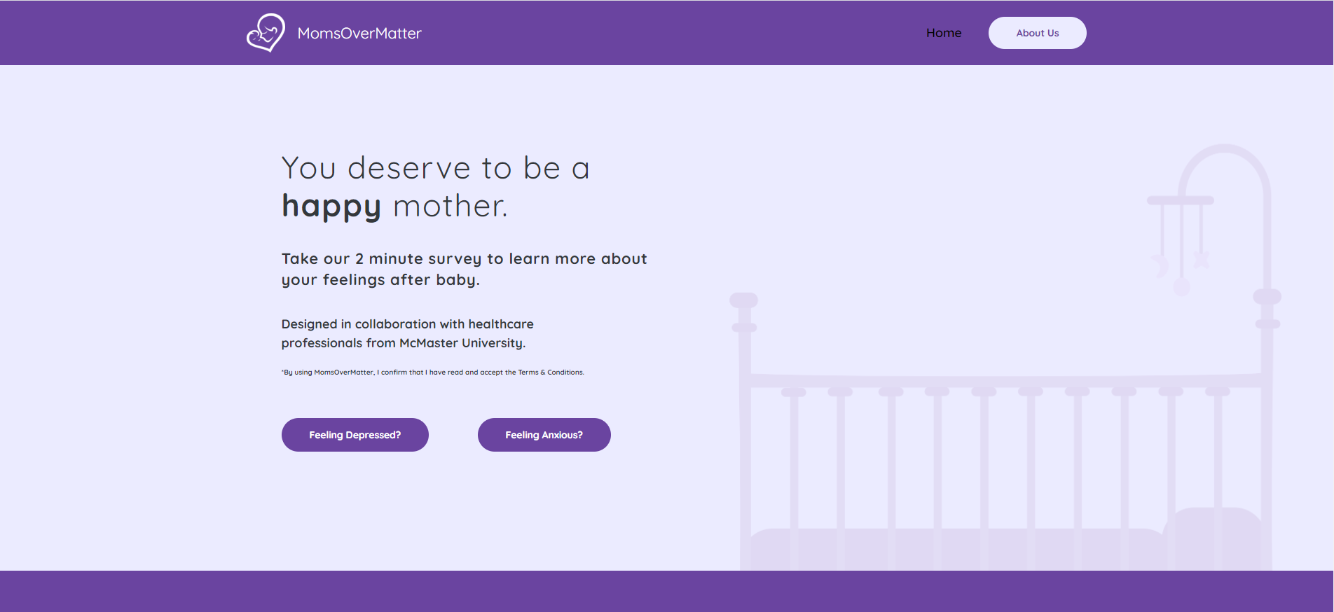 Image of MomsOverMatter Landing Page